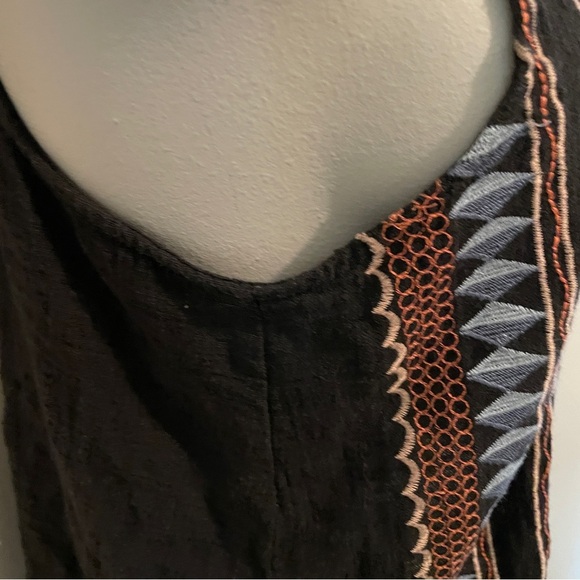 Entro Tank Top sleeveless geometric boho print cotton orange blue black large - Picture 4 of 7